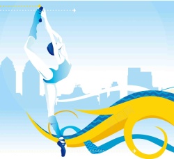 艺术体操运动员美式体育运动员比赛艺术体操画册海报背景矢量图高清图片