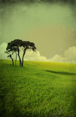 绿色世界自然风景海报背景背景