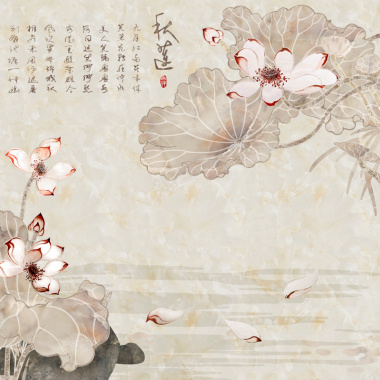 中国风花朵主图背景