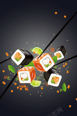 日式美食寿司特价促销海报背景