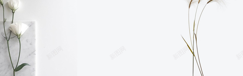 简约大气时尚白色banner背景