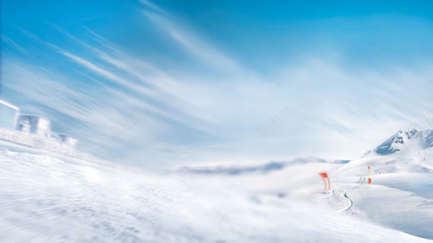 雪山蓝天立绘背景背景
