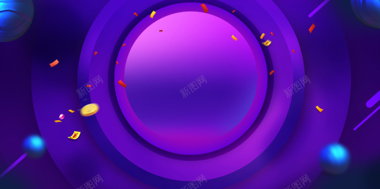 紫色圆促销背景图背景
