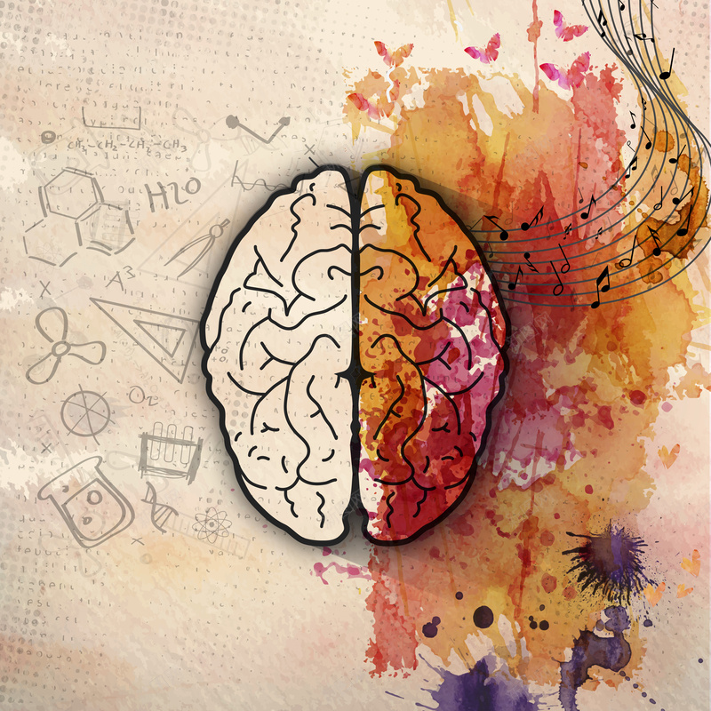 大脑创意智力开发海报矢量图ai设计背景_88icon https://88icon.com 右脑 大脑 大脑研究 小清新 左脑 开心 数学 文艺 智力开发 理性 科学 简约 绘画 色彩 艺术 矢量图