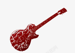 大红色吉他素材