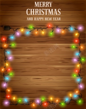 矢量文艺霓虹灯木板圣诞节背景背景