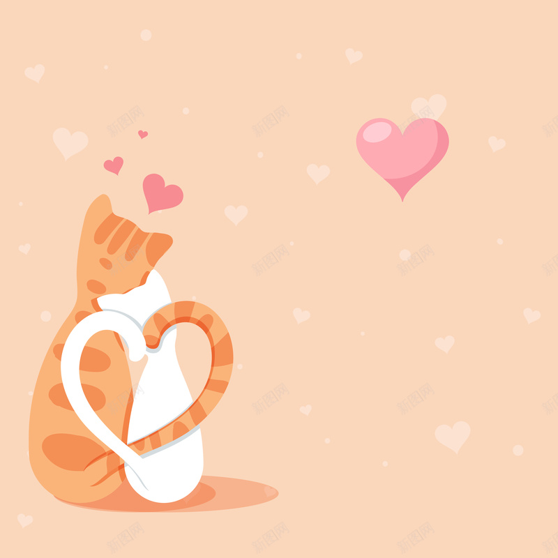 情侣猫咪卡通背景矢量图ai设计背景_88icon https://88icon.com 卡通 卡通背景 小猫 情人节 情侣 情侣素材 梦幻 浪漫 爱心 猫咪 素材 素材背景 背景 矢量图