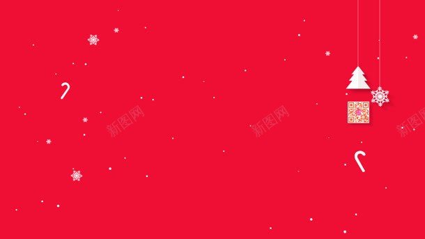 圣诞节红色雪花海报背景
