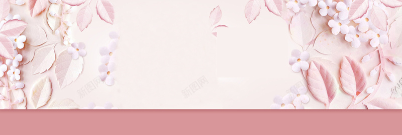 粉色花瓣背景banner背景