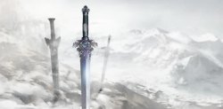 雪山之巅雪山之巅宝剑彩绘摄影高清图片