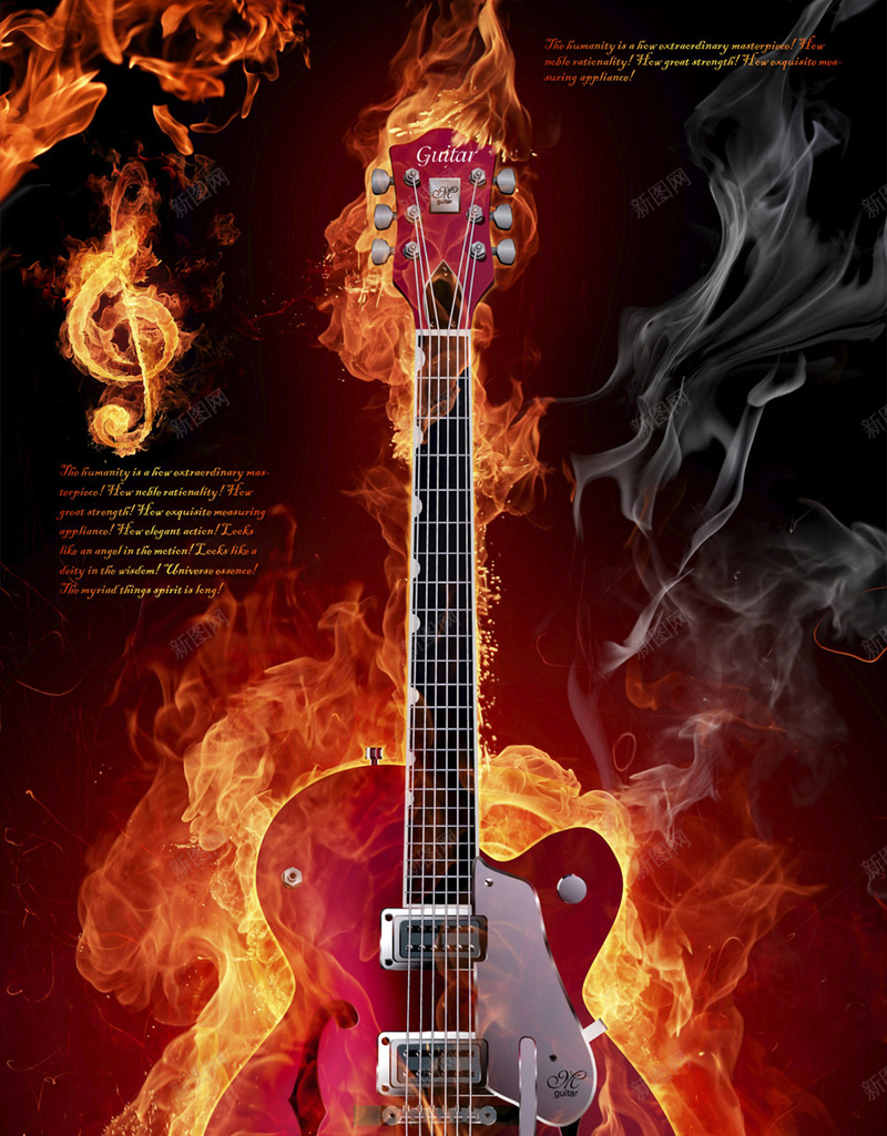 火焰吉他背景jpg设计背景_88icon https://88icon.com 吉他 渐变 火焰 红色 纹理 质感