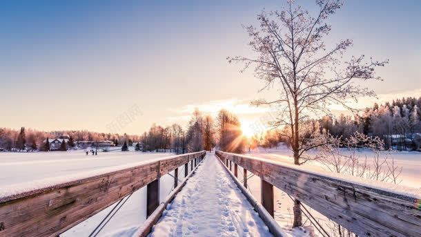 阳光下的雪景摄影图摄影图片
