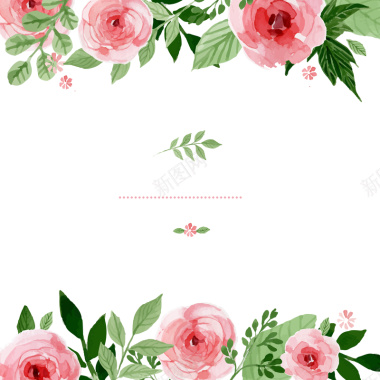 婚礼邀请卡蔷薇花海报矢量图背景