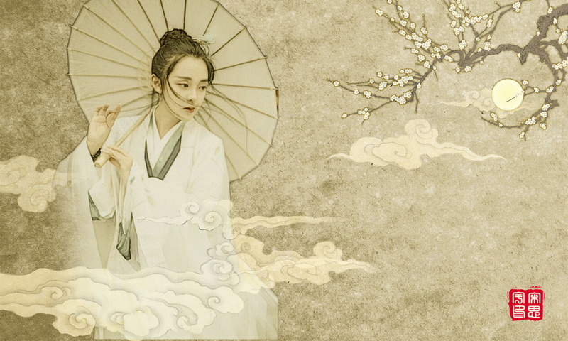 中国风古装美女海报背景psd设计背景_88icon https://88icon.com 中国风 优雅 伞 古装 桃花 海报 美女 背景 艺术