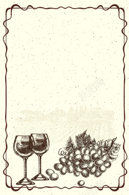 矢量欧式复古手绘红酒葡萄酒背景背景