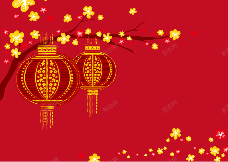 中国风雅致剪纸春节灯笼卡片背景矢量图ai设计背景_88icon https://88icon.com 中国传统文化 剪纸 剪纸花 新年图片 春节 福字 福字剪纸 福字剪纸窗花 福字窗花 窗花 花 矢量图