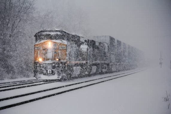 冬天大雪火车雪景背景