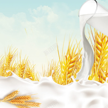 牛奶谷物营养饮料小吃食品主图背景