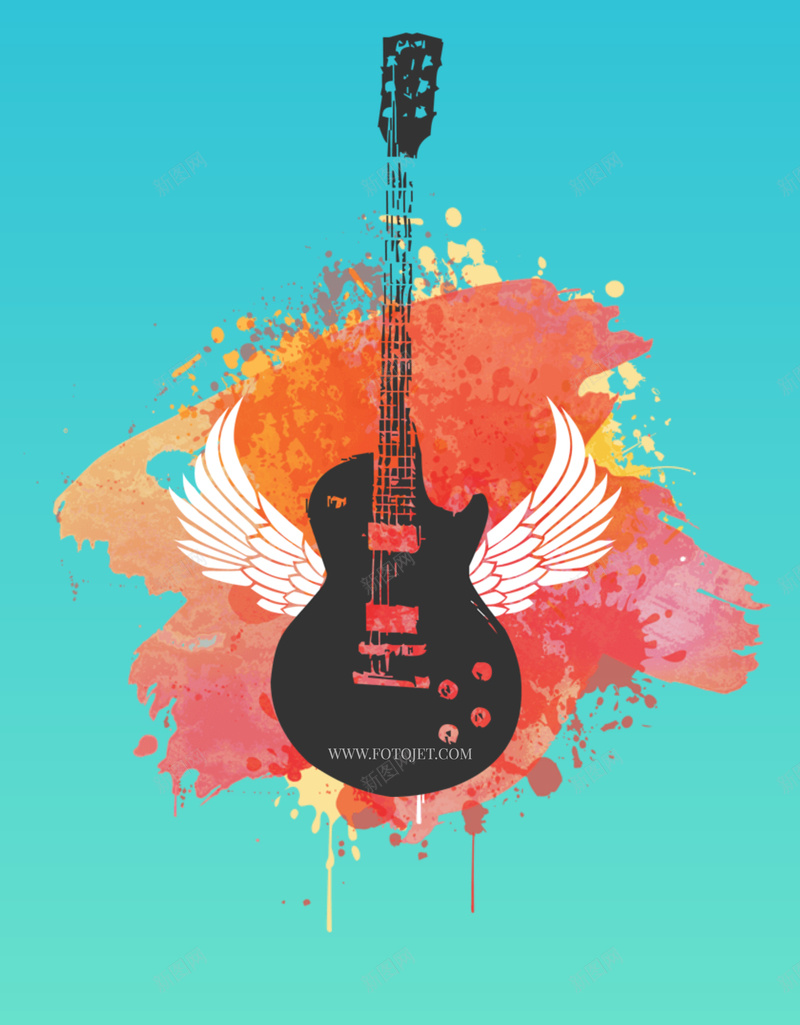 吉他社招新宣传海报jpg设计背景_88icon https://88icon.com 乐器 兴趣班 吉他 吉他社 开心 招新 招生 暑假班 激情 爱好