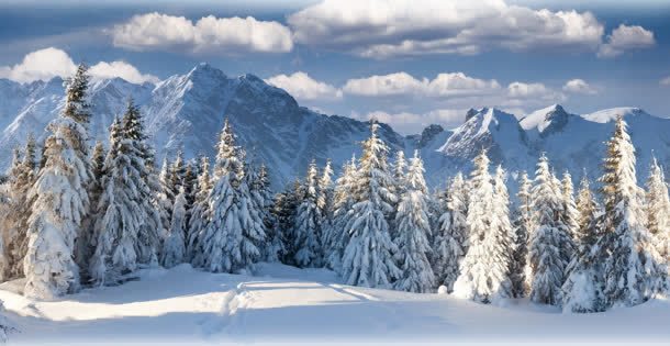 高山雪景皑皑一片背景