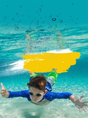 儿童游泳培训宣传海报背景模板背景