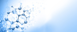 护士节公益广告护士节医疗分子结构蓝色背景高清图片
