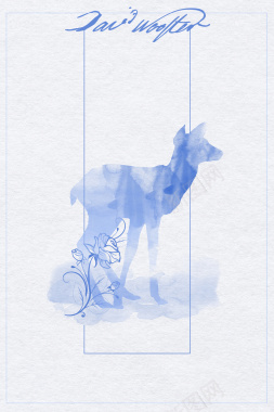 手绘动物简约边框平面广告背景