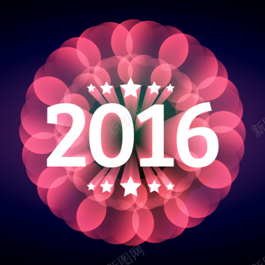2016粉花背景矢量图背景