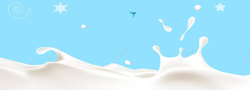 乳制品蓝色丝滑牛奶简约海报背景背景