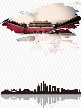 北京旅游海报背景模板矢量图背景