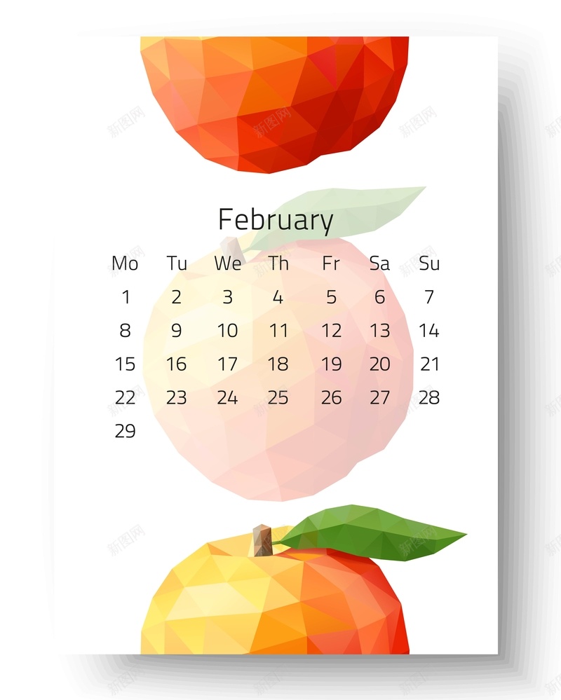 日历2017年2月挂历日期时间水果矢量图ai设计背景_88icon https://88icon.com 2017年 2月 几何 挂历 日历 日期 时间 水果 渐变 立体 矢量图