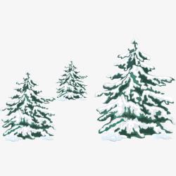 大雪中的松树素材