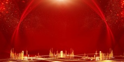 开门红海报设计2018年会红色大气企业邀请函广告高清图片