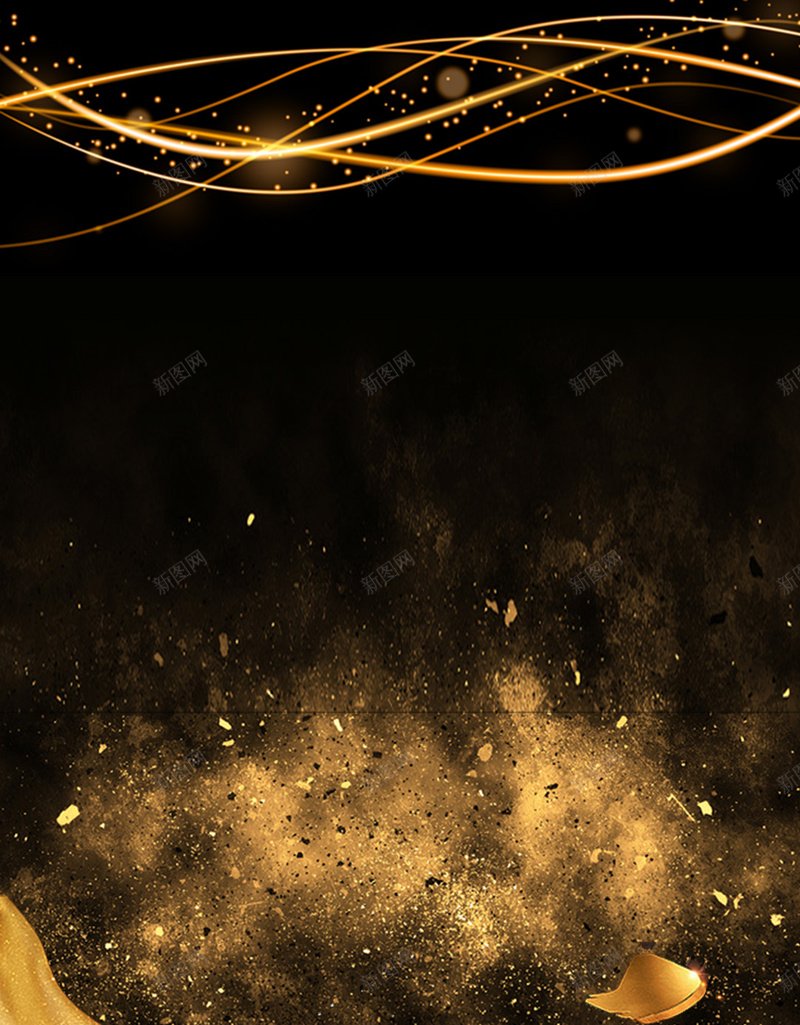 高端金色微信海报背景psd设计背景_88icon https://88icon.com 丝带 入驻 加盟 微信图 招商 海报 炫酷 直营店 金色 飘带 高端