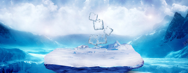 海洋冰山极地冰台背景背景