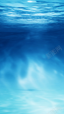 蓝色水底清新H5背景背景