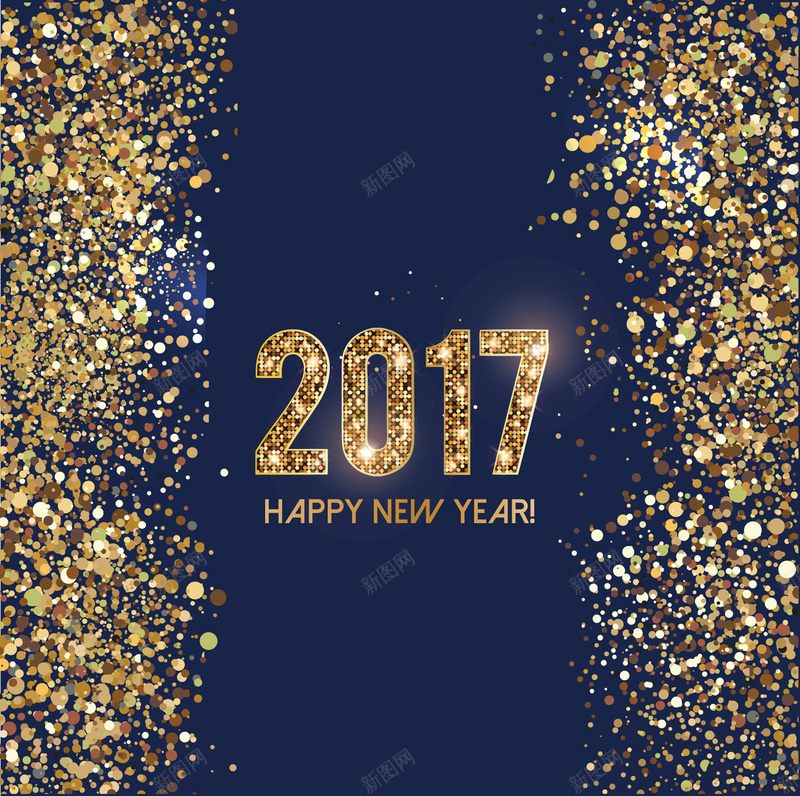 蓝色简约亮彩金片2017新年背景jpg设计背景_88icon https://88icon.com 2017 Happy New Year 发光 新年背景 时尚 炫彩 蓝色 蓝色背景 金片 闪亮金片