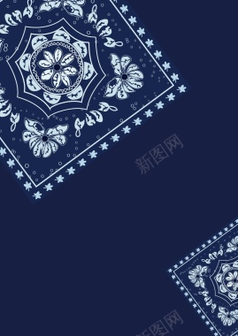 矢量蓝色复古民族风古典纹饰背景背景