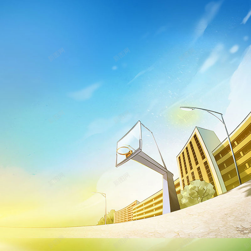 卡通手绘篮球场学生背景psd设计背景_88icon https://88icon.com 主图 卡通 卡通动漫篮球场 学生 手绘 童趣 篮球场 背景