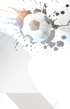 彩色水墨中的足球背景矢量图背景