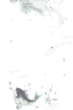 夏季荷塘月色海报背景矢量图背景