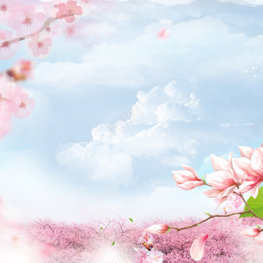 粉色桃花春季主图背景背景