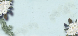 服饰纹理植物文艺蓝色banner海报背景图高清图片