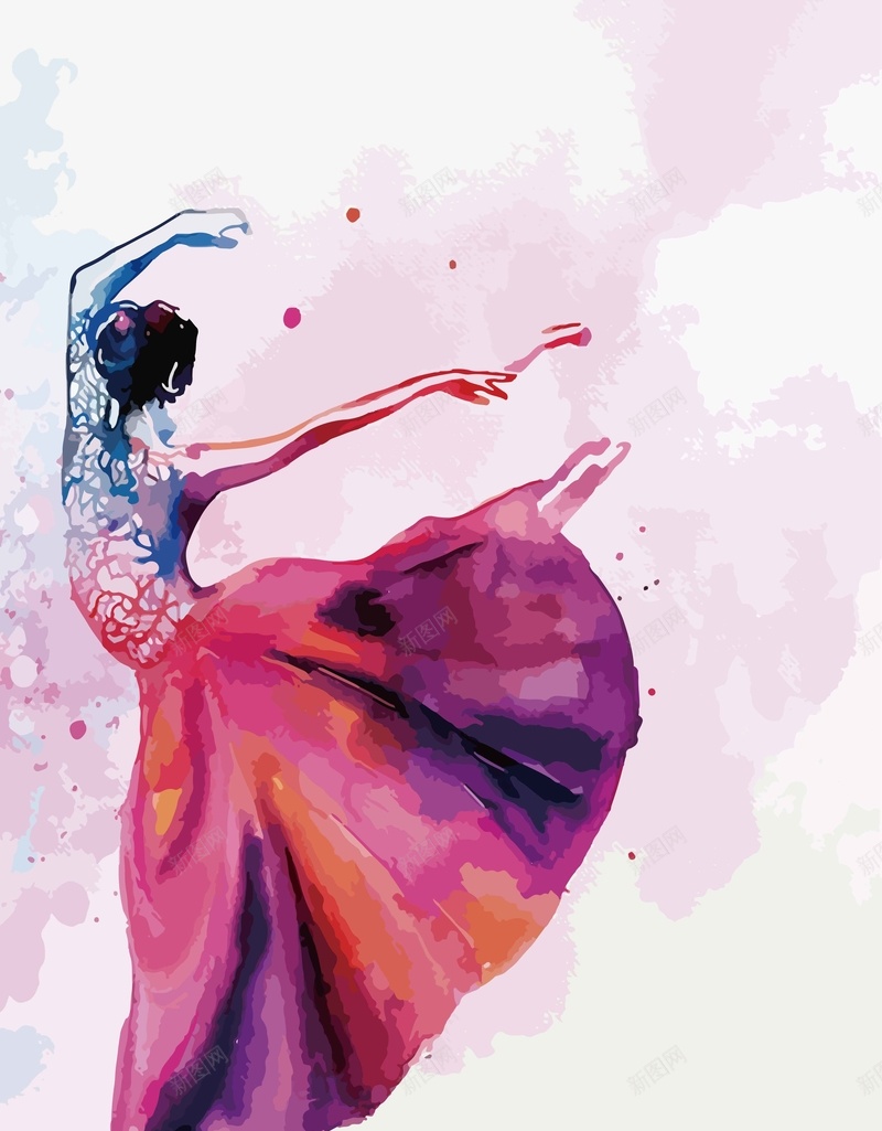 水彩卡通女性人物元素矢量图ai设计背景_88icon https://88icon.com 人物 元素 卡通 唯美 女性 小清新 手绘 水彩 渐变 舞蹈 矢量图