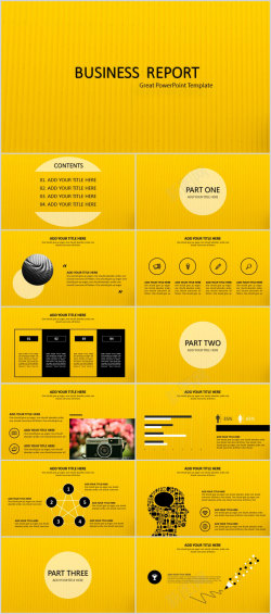 营销活动PPT黄色简洁大气工作计划PPT模板