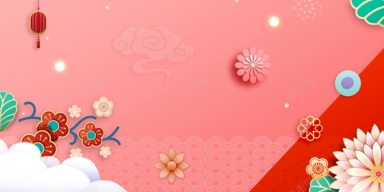 2019欢度春节喜庆猪年背景模板背景