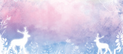 梦幻紫色麋鹿头圣诞节麋鹿文艺梦幻紫色banner高清图片