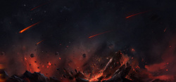 特技火山科幻红色影视海报背景高清图片