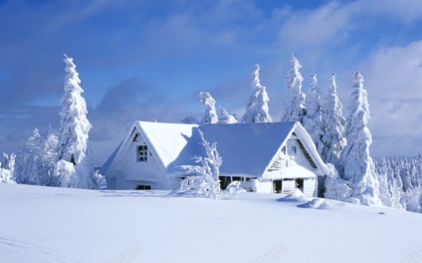 自然景色冬天雪景背景