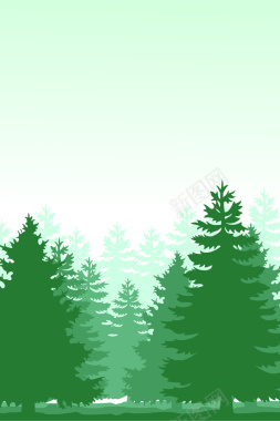矢量森林剪影海报背景背景